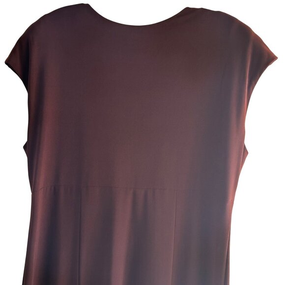 Focus Size 14 V-Neck Business Stylist Casual Sleeveless Maxi Dress Brown - Picture 10 of 13